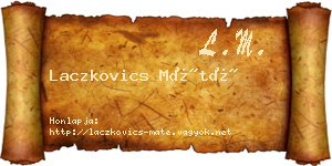 Laczkovics Máté névjegykártya