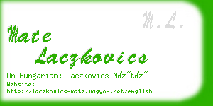 mate laczkovics business card